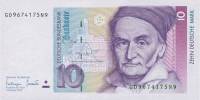 (1993) Банкнота Германия (ФРГ) 1993 год 10 марок "Карл Фридрих Гаусс"   UNC